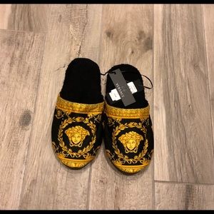 Versace Men's Barocco-Print Mule Slippers NWT